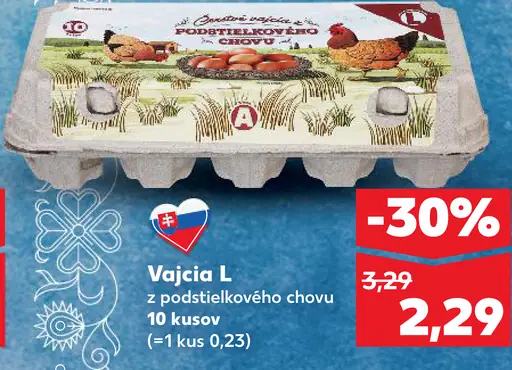 Vajcia L z podstielkového chovu