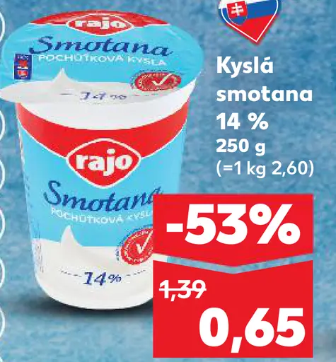 Rajo Kyslá smotana 14%