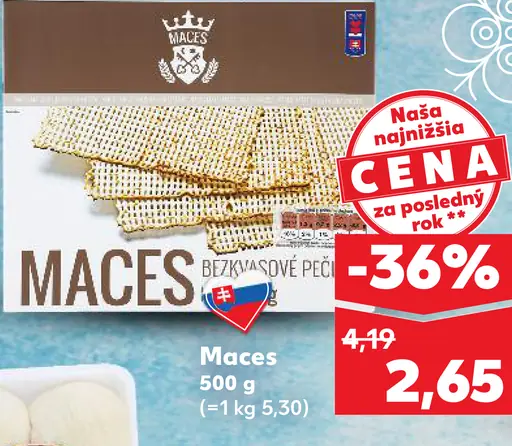 Maces bezvaječné pečivo