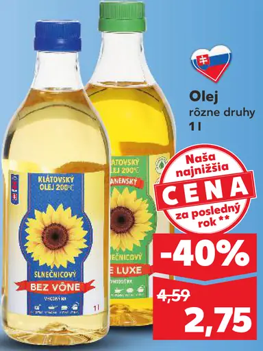 K-Classic slnečnicový olej bez vône