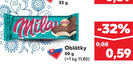 Oblátky kakaové Mila