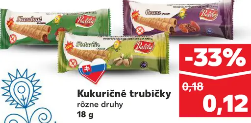 Kukuričné trubičky plnené rôzne druhy
