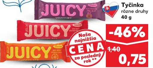 Ovocná tyčinka rôzne druhy