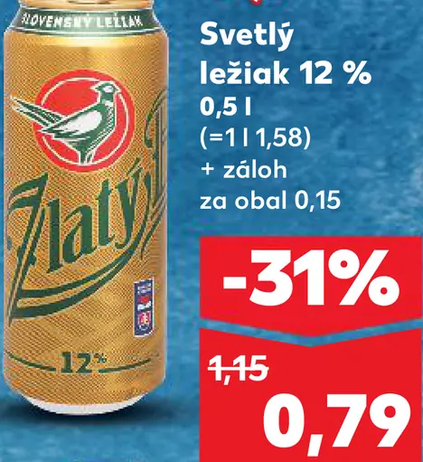 Zlatý Bažant 12% svetlý ležiak