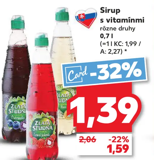 Zlatá studňa sirup s vitamínmi rôzne druhy