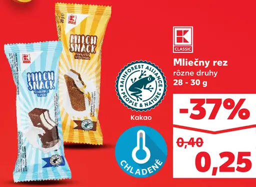 K-Classic mliečny rez rôzne druhy