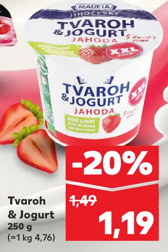 Milsy tvaroh a jogurt jahoda