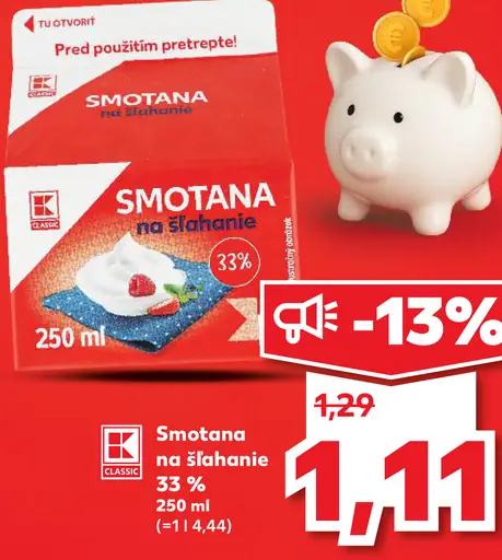 K-Classic Smotana na šľahanie 33 %