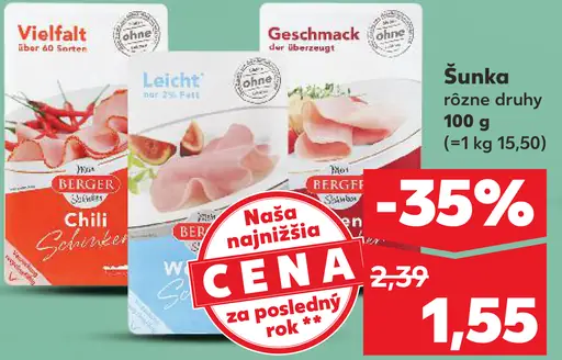 Berger šunka rôzne druhy