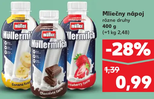 Müller Mliečny nápoj rôzne druhy Müllermilch