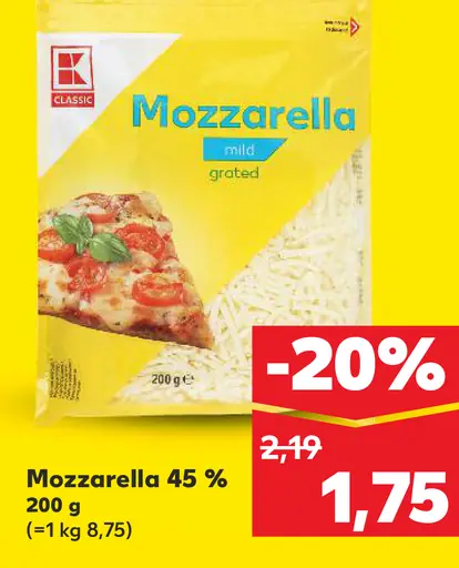 K-Classic Mozzarella 45 % syr