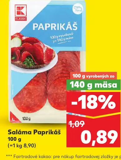 K-Classic Saláma Paprikáš