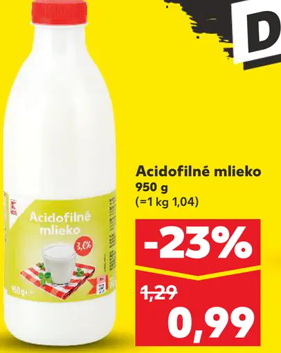 K-Classic acidofilné mlieko