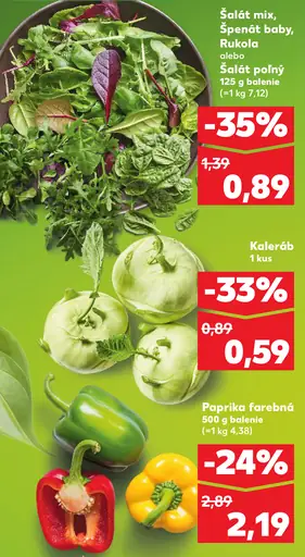 Šalát mix, špenát baby alebo rukola