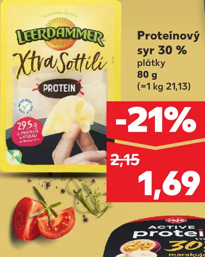 Leerdammer XtraSottile proteínový syr 30 % plátky