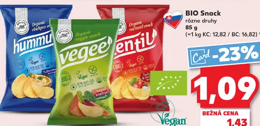 Relax BIO Snack organické chrumky hummus, vegee, šošovica a zelenina