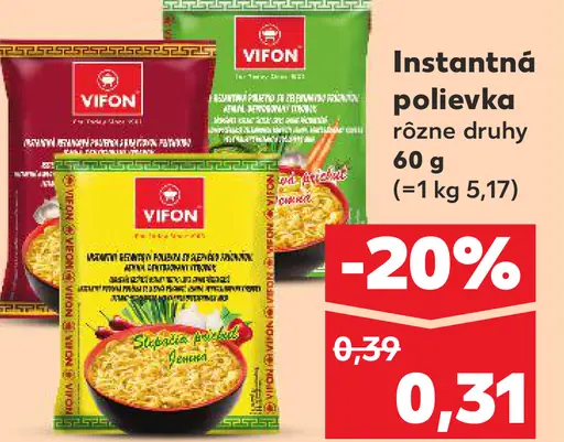 Vifon Instantná polievka rôzne druhy