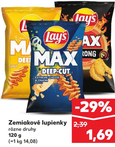 Lays Max Deep Cut zemiakové lupienky