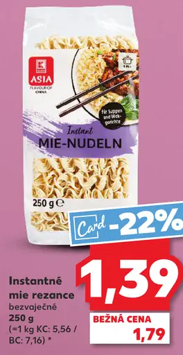 K-Classic Asia instantné mie rezance bezvaječné
