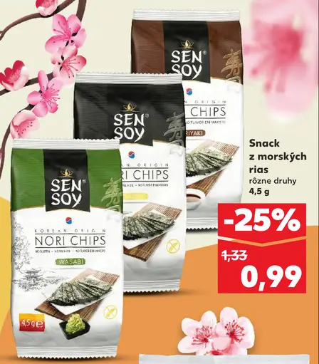 Sen Soy nori chips snack z morských rias