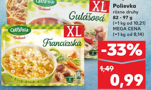Carpathia Rodinná polievka XL rôzne druhy