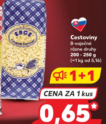 Erce 8-vaječné cestoviny rôzne druhy