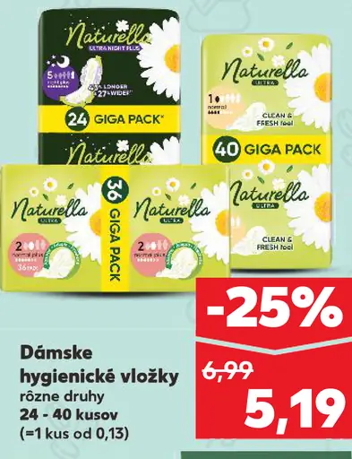 Naturella dámske hygienické vložky