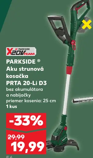 Parkside aku strunová kosačka PRTA 20-Li D3 bez akumulátora a nabíjačky
