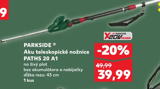 Parkside aku teleskopické nožnice PATHS 20 A1 na živý plot bez akumulátora a nabíjačky