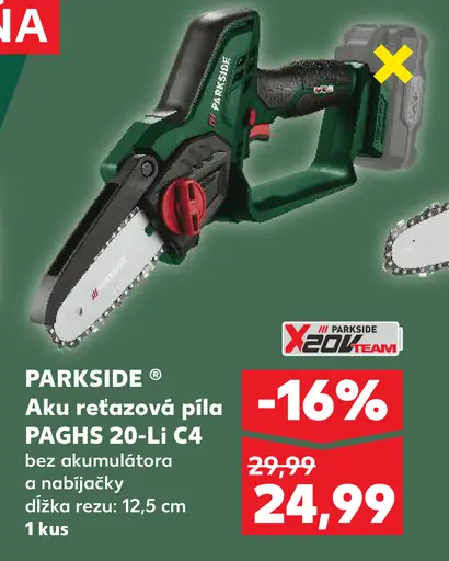Parkside aku reťazová píla PAGHS 20-Li C4 bez akumulátora a nabíjačky