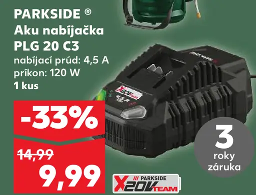 Parkside aku nabíjačka rýchlonabíjačka