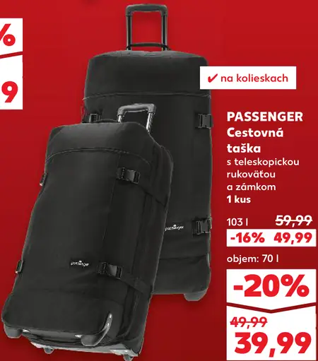 Passenger Cestovná taška s teleskopickou rukoväťou a zámkom