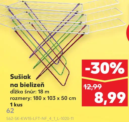 Sušiak na bielizeň kovový skladací