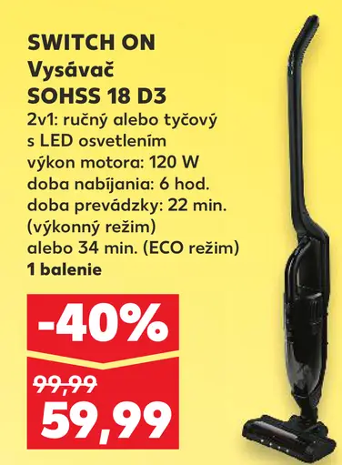 Switch On vysávač SOHSS 18 D3