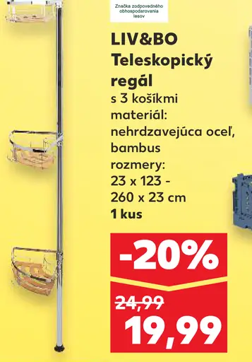 Liv&Bo Teleskopický regál s košíkmi