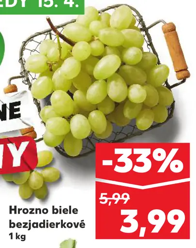 Hrozno biele bezjadierkové čerstvé