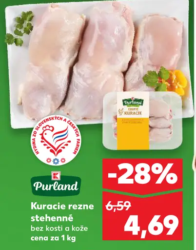 Purland Kuracie rezne a stehná bez kosti a kože