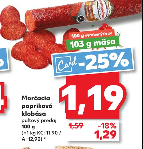 Morčacia papriková klobása