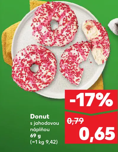 Donut s jahodovou príchuťou