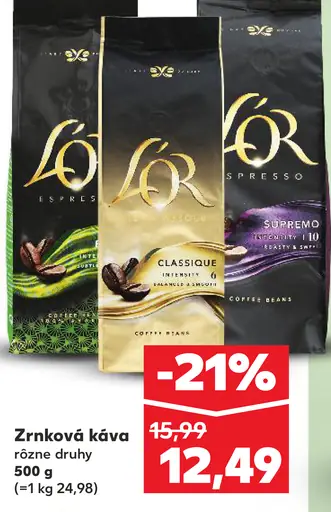 L'OR zrnková káva