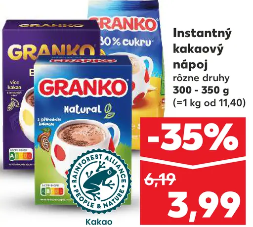 Instantný kakaový nápoj s obsahom kakaa