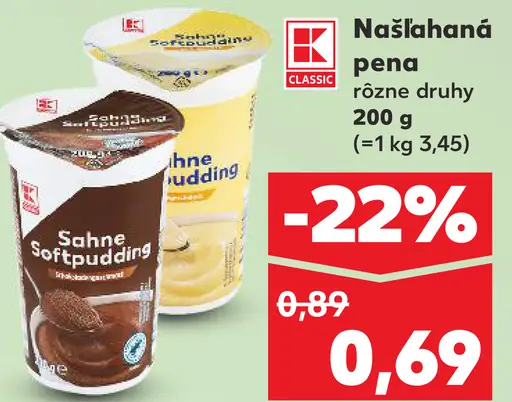 K-Classic našľahaná pena dezert