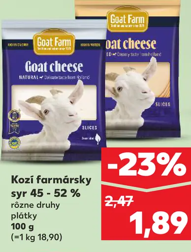 Goat Farm kozi farmársky syr 45–52 % plátky