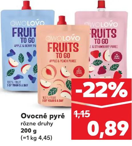 Owolovo Ovocné pyré Fruits to Go