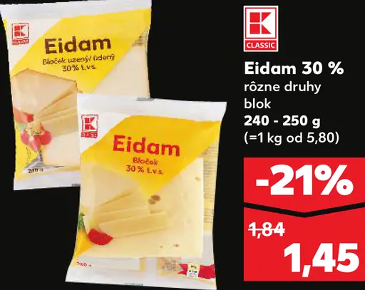K-Classic Eidam 30 % blok