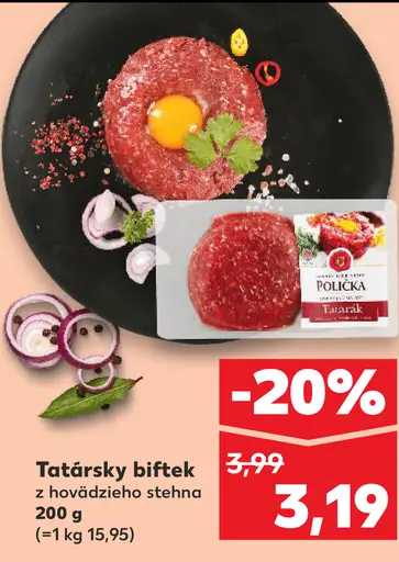 Tatársky biftek z hovädzieho stehna