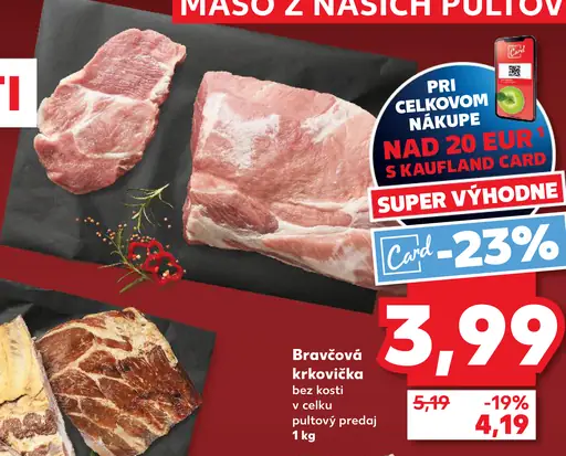 Bravčová krkovička bez kosti, plátky