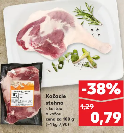 Kaufland Kačacie stehno s kosťou a kožou