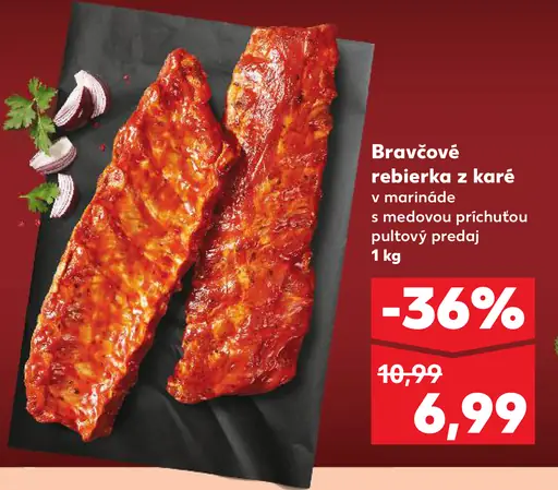 Bravčové rebierka z karé v marináde s medovou príchuťou