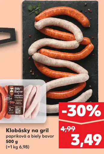 Klobásky na gril papriková a biely bavor